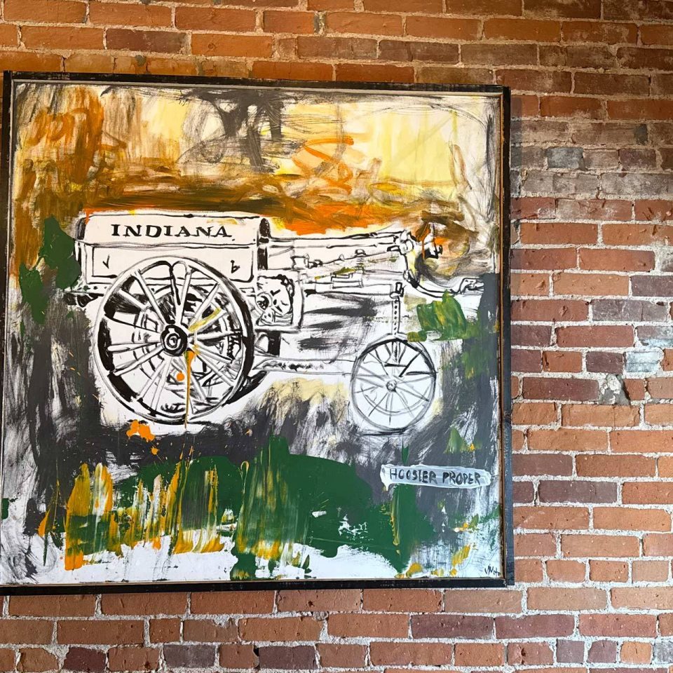 Indiana wagon painting by Joe Morris